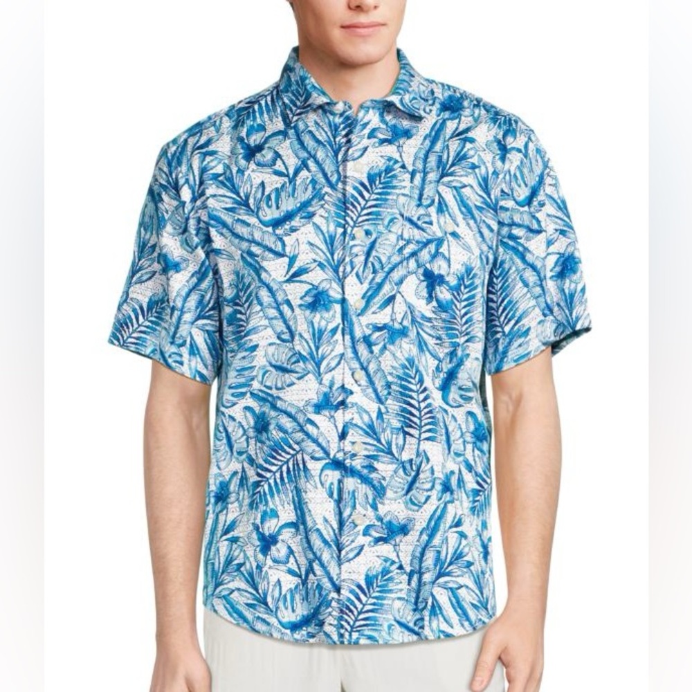 Tommy Bahama TORTOLA BATIK BLUES CAMP SHIRT - COBALT HAZE 4XL